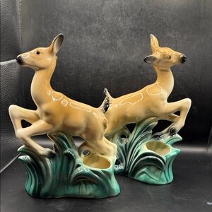 Vintage MCM Deer Planters Figurines